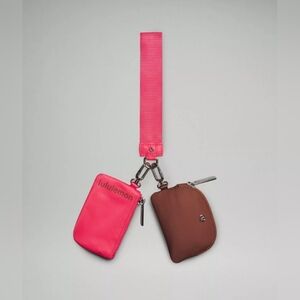 NWT Lululemon Glaze Pink and Ancient Copper Dual Pouch Wristlet